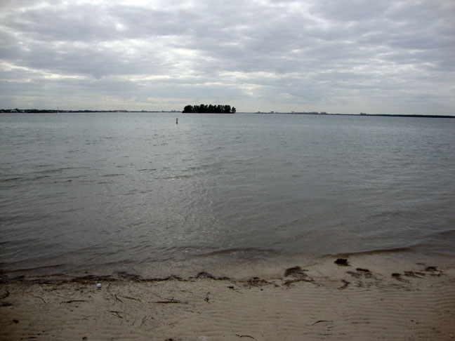 A little island offshore. 